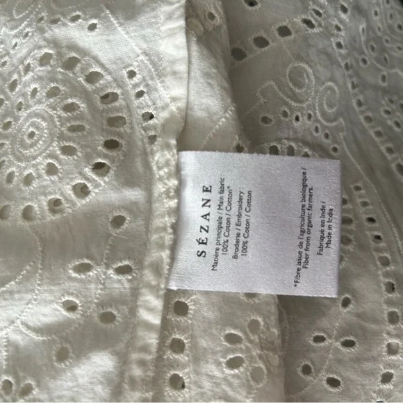 Sezane 100% cotton flutter sleeve blouse - Picture 9 of 9